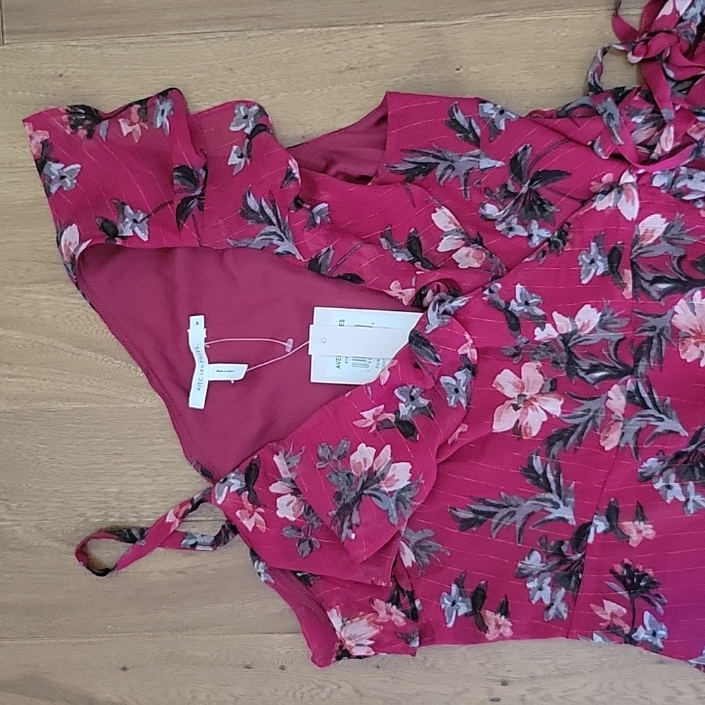 Avec Les Filles Red Floral Midi Dress - Picture 3 of 7